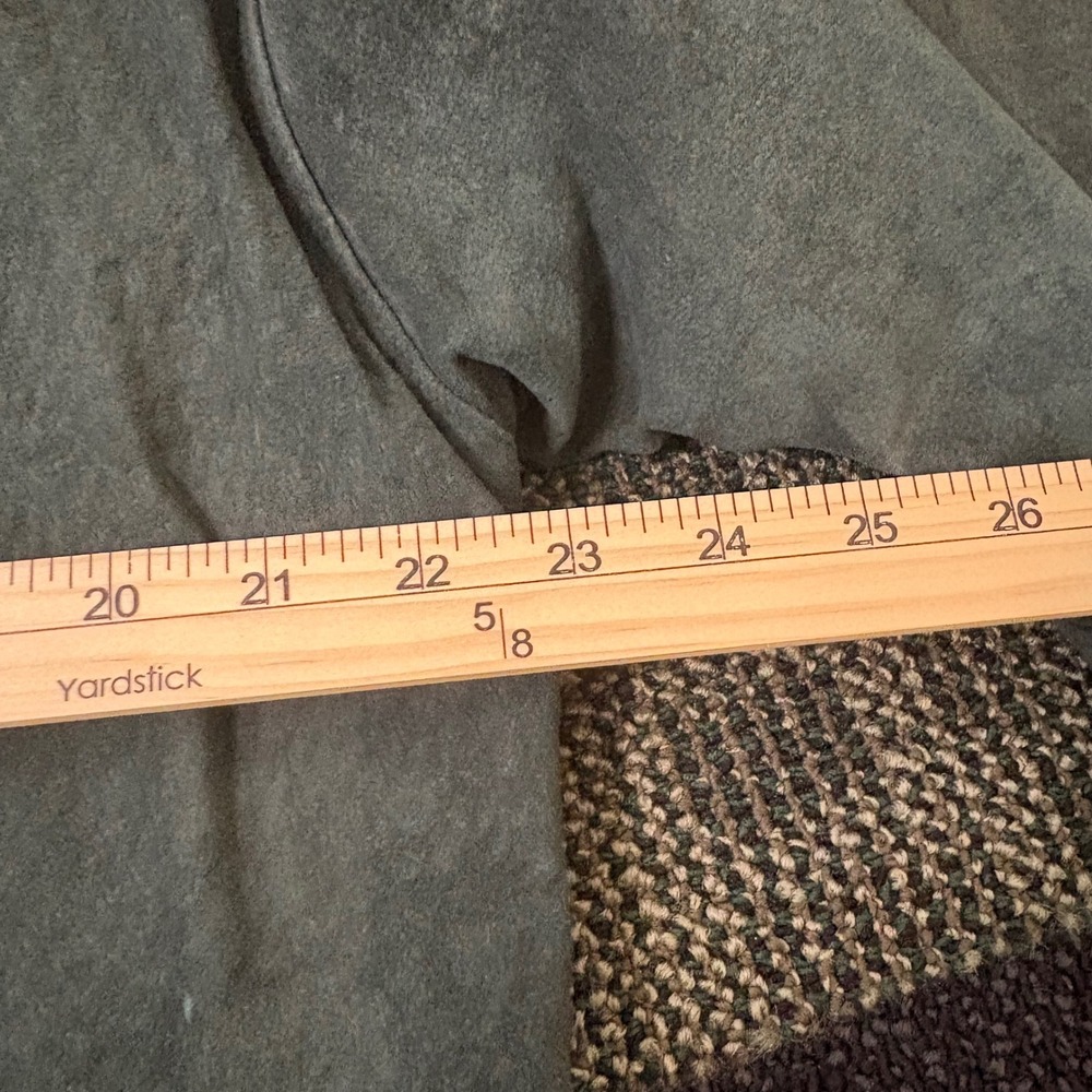 Vintage Evan Davies Suede Jacket Mens M Green Leather Coat Open Front 80s Retro - Picture 6 of 8